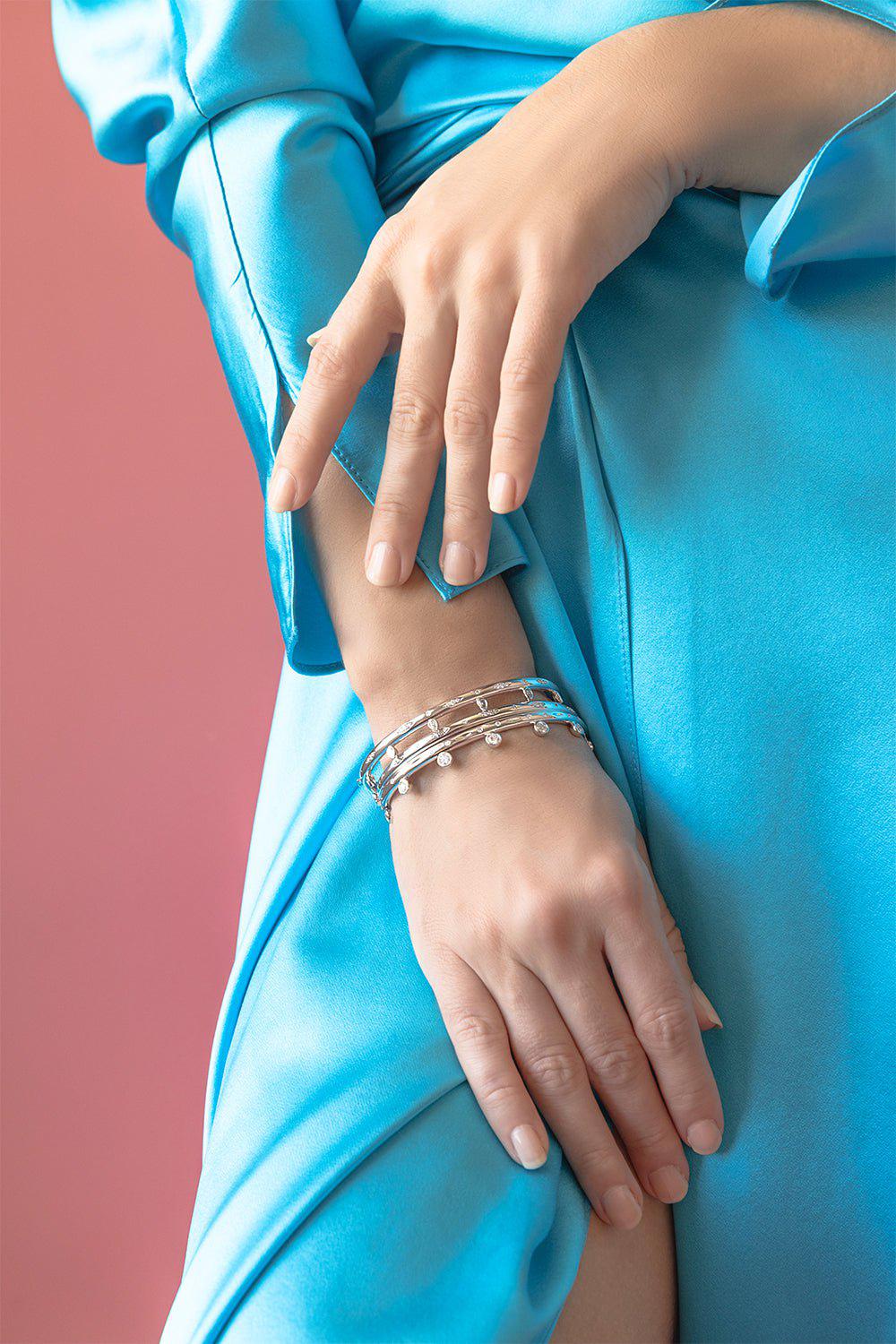 TAMARA COMOLLI-Classic Gypsy Bangle-WHITE GOLD