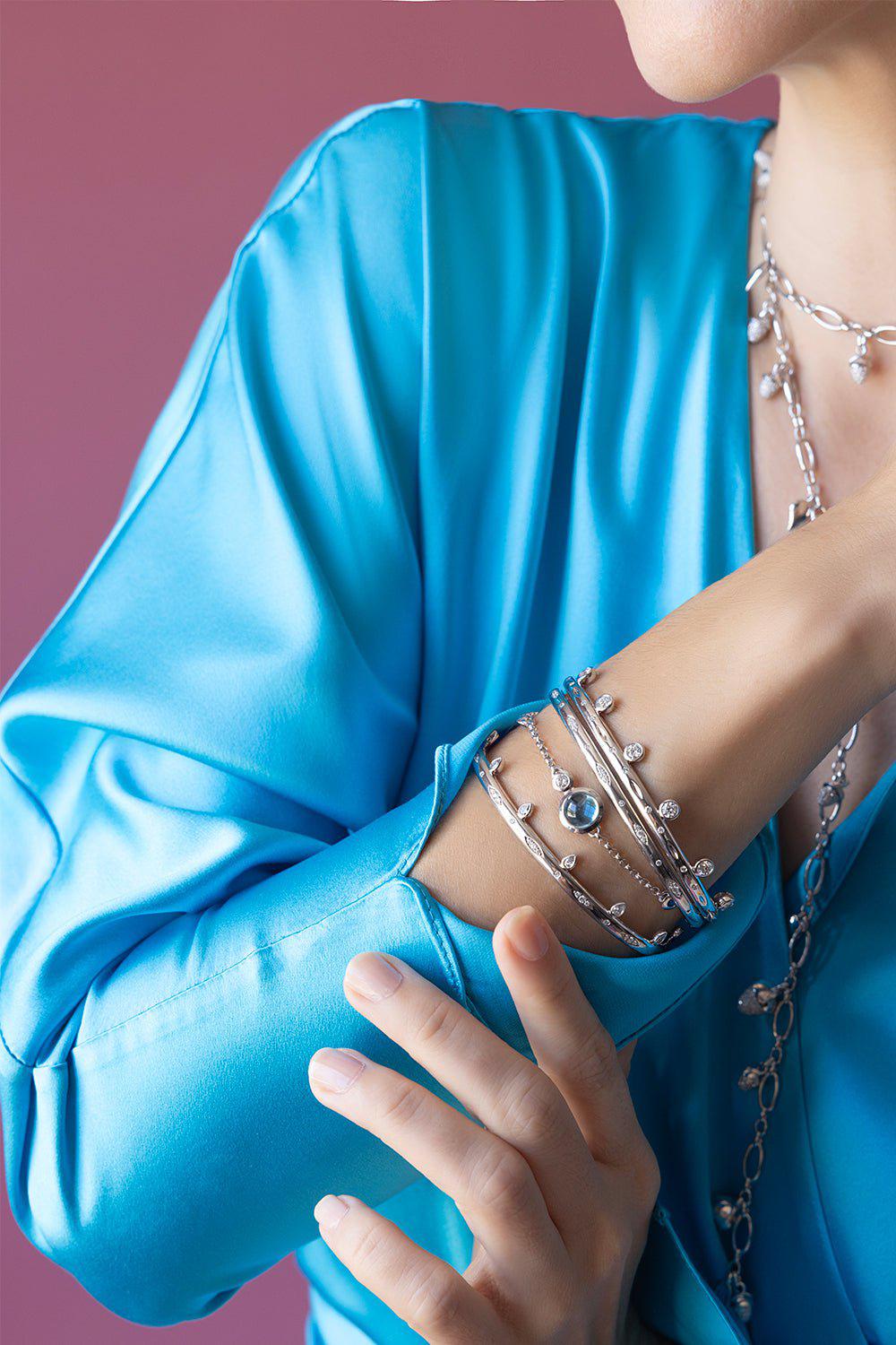 TAMARA COMOLLI-Classic Gypsy Bangle-WHITE GOLD