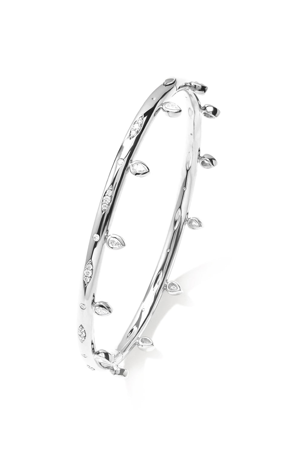 TAMARA COMOLLI-Gypsy Diamond Drop Bangle-WHITE GOLD