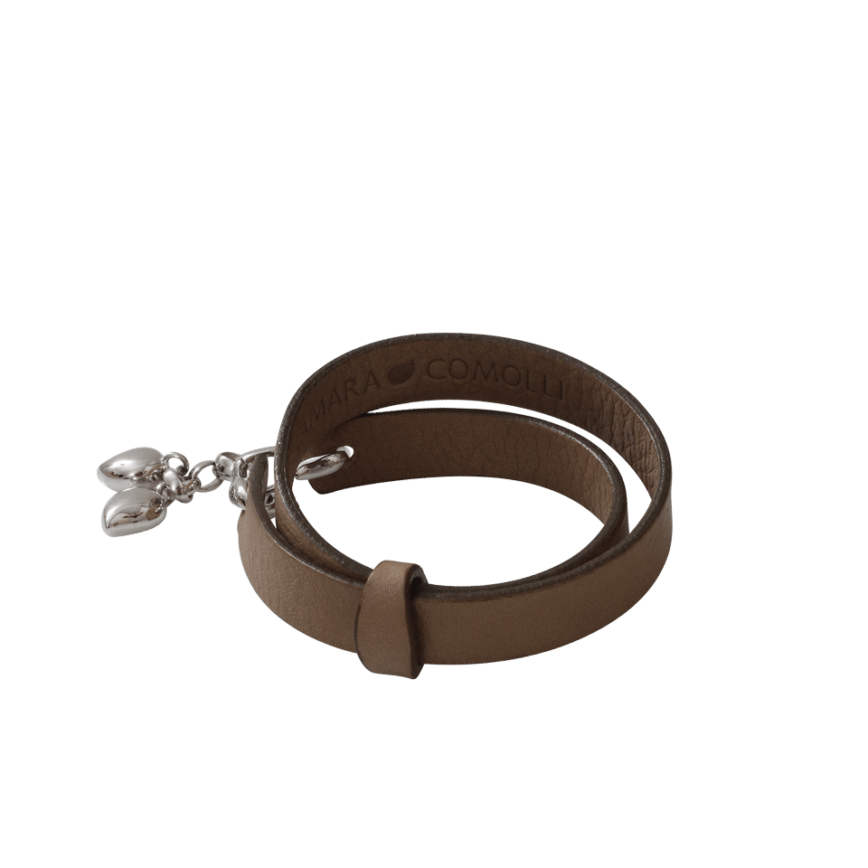 TAMARA COMOLLI-Leather Loop Bracelet-WHITE GOLD