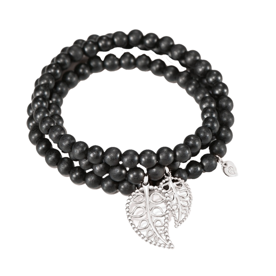 TAMARA COMOLLI-India Ebony Wood Wrap Bracelet-WHITE GOLD