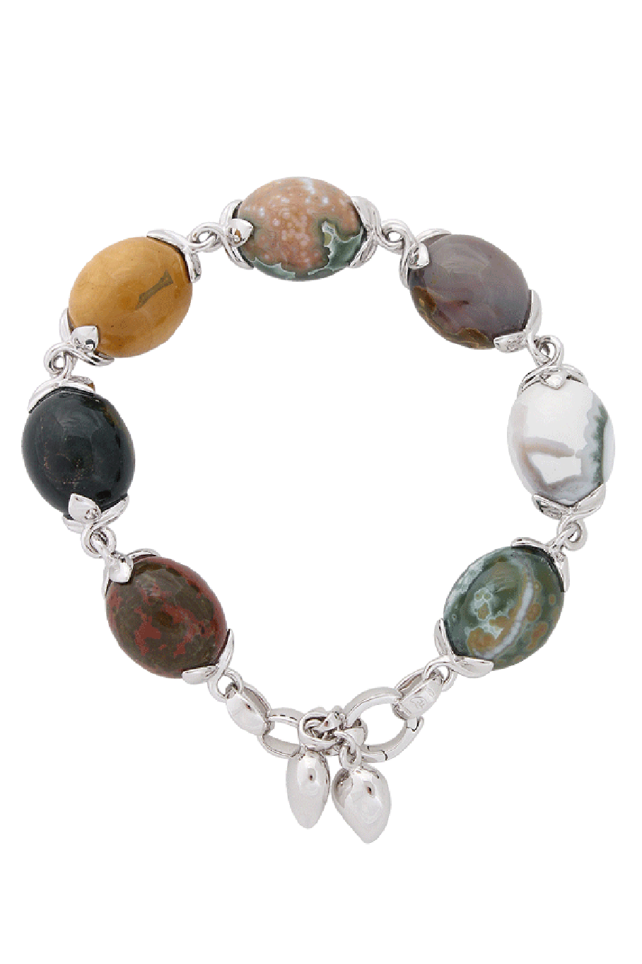 TAMARA COMOLLI-Ocean Jasper Coconut Link Bracelet-WHITE GOLD