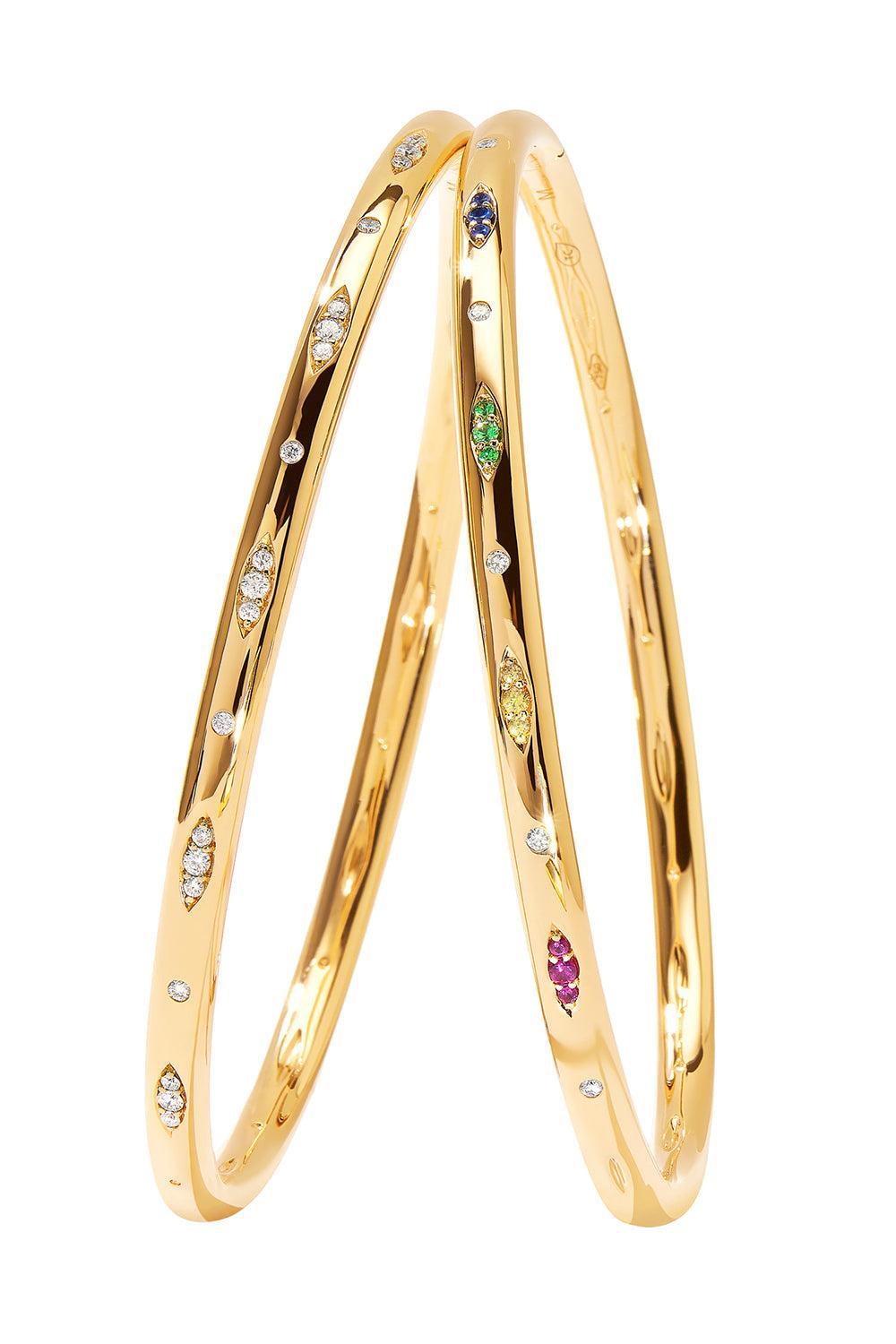 Sapphire Candy Pave Gypsy Bangle Bracelet-YELLOW GOLD-JEWELRYFINE JEWELBRACELET O-TAMARA COMOLLI