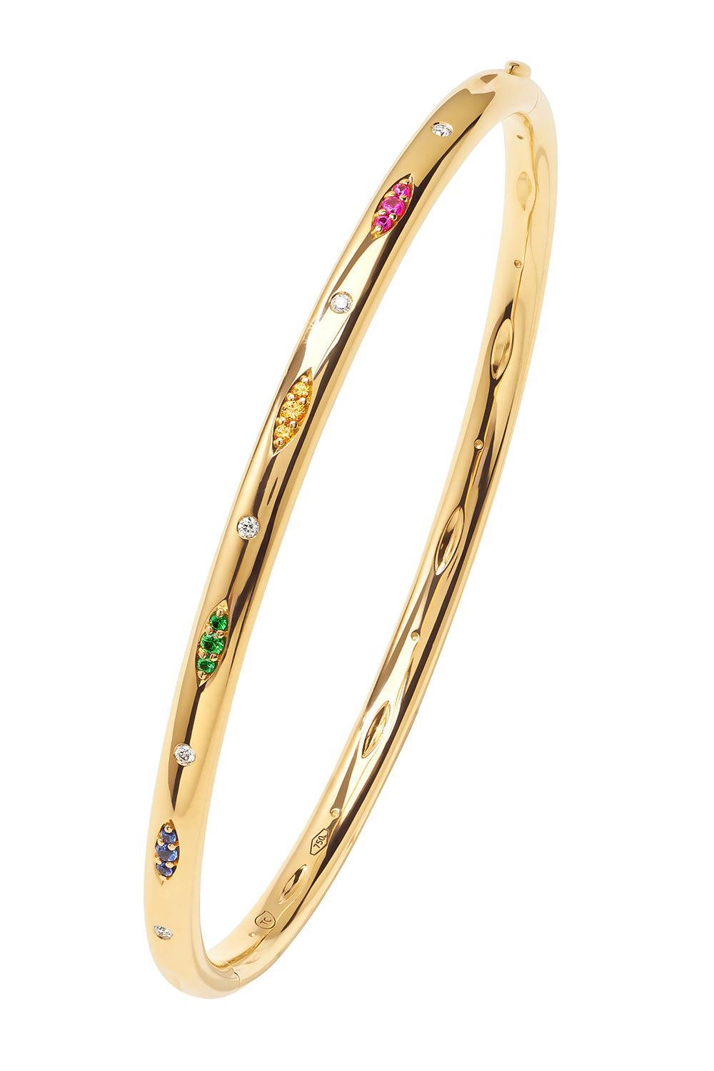 Sapphire Candy Pave Gypsy Bangle Bracelet-YELLOW GOLD-JEWELRYFINE JEWELBRACELET O-TAMARA COMOLLI