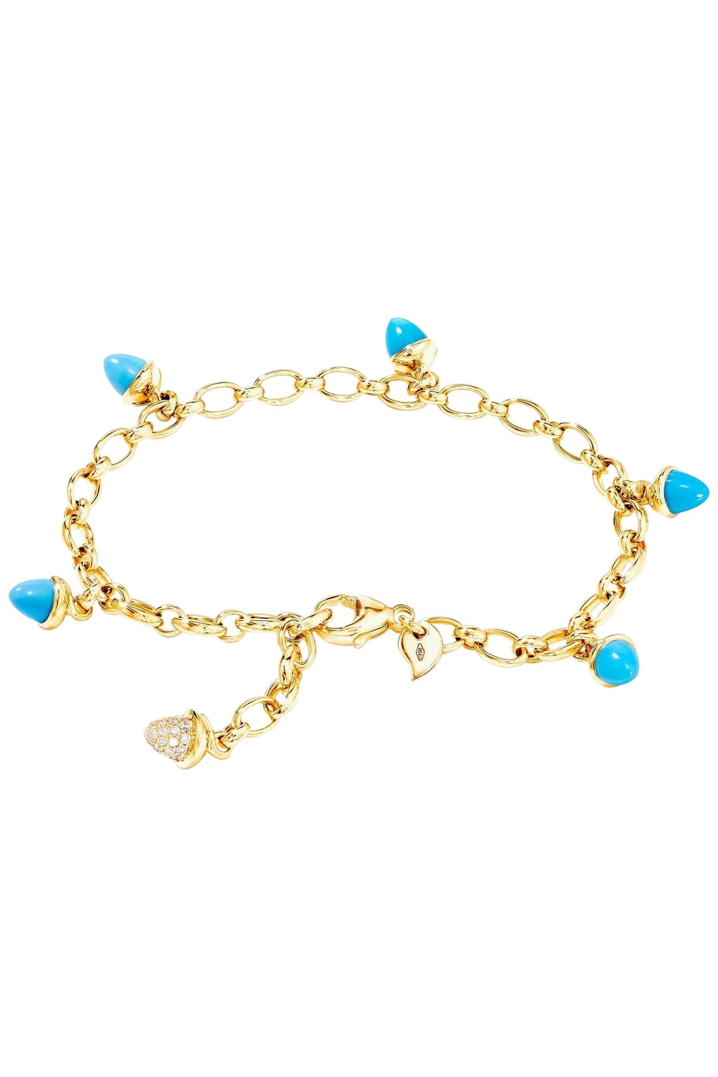 TAMARA COMOLLI-Turquoise Mikado Charm Bracelet-YELLOW GOLD