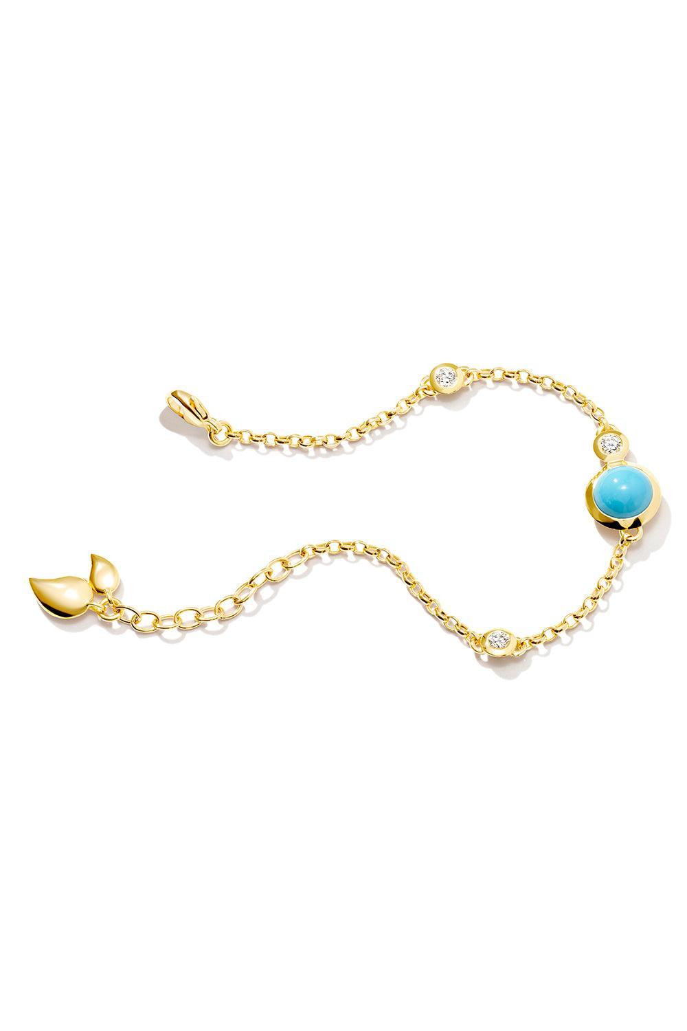 Turquoise Mini Bouton Chain Bracelet-YELLOW GOLD-JEWELRYFINE JEWELBRACELET O-TAMARA COMOLLI