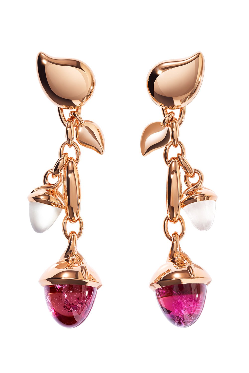TAMARA COMOLLI-Blush Mikado Acorn Earrings-ROSE GOLD