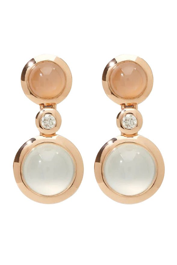 TAMARA COMOLLI-Camel Bouton 2 Cabochon Earrings-ROSE GOLD