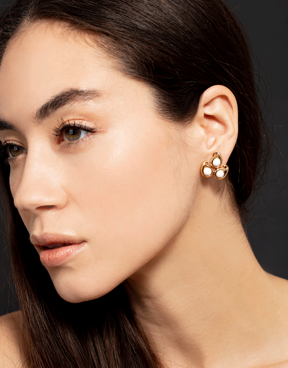 TAMARA COMOLLI-Paisley Empire Cacholong Earrings-ROSE GOLD