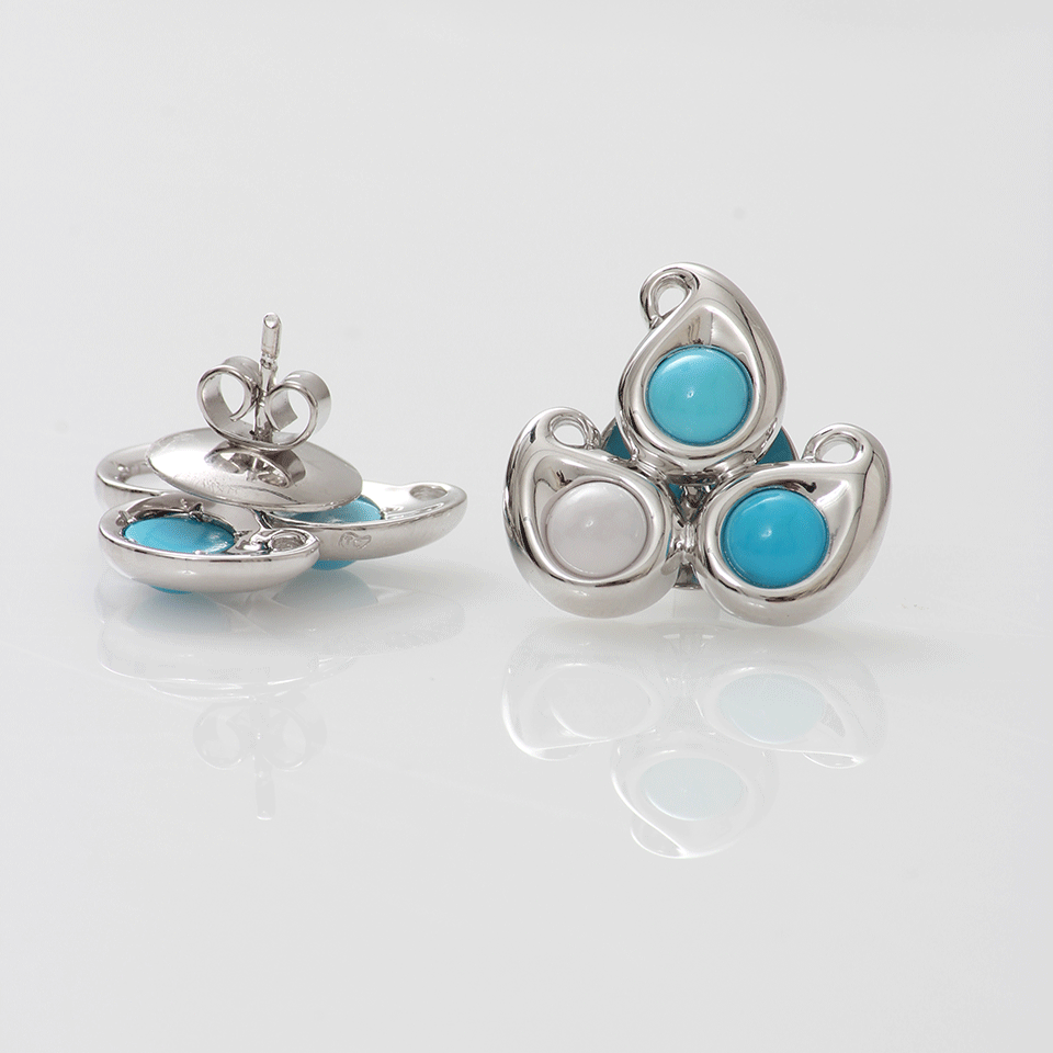 TAMARA COMOLLI-Breeze Paisley Earrings-WHITE GOLD