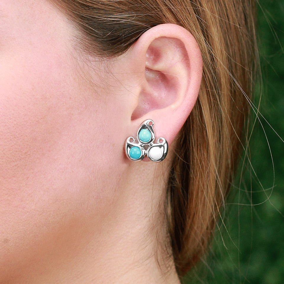 TAMARA COMOLLI-Breeze Paisley Earrings-WHITE GOLD