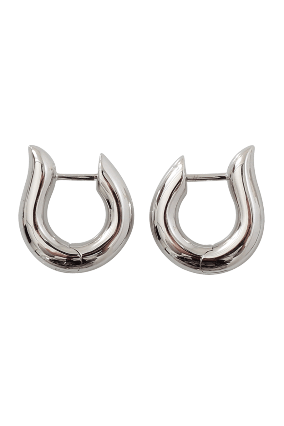 TAMARA COMOLLI-Medium Drop Hoop Earrings-WHITE GOLD