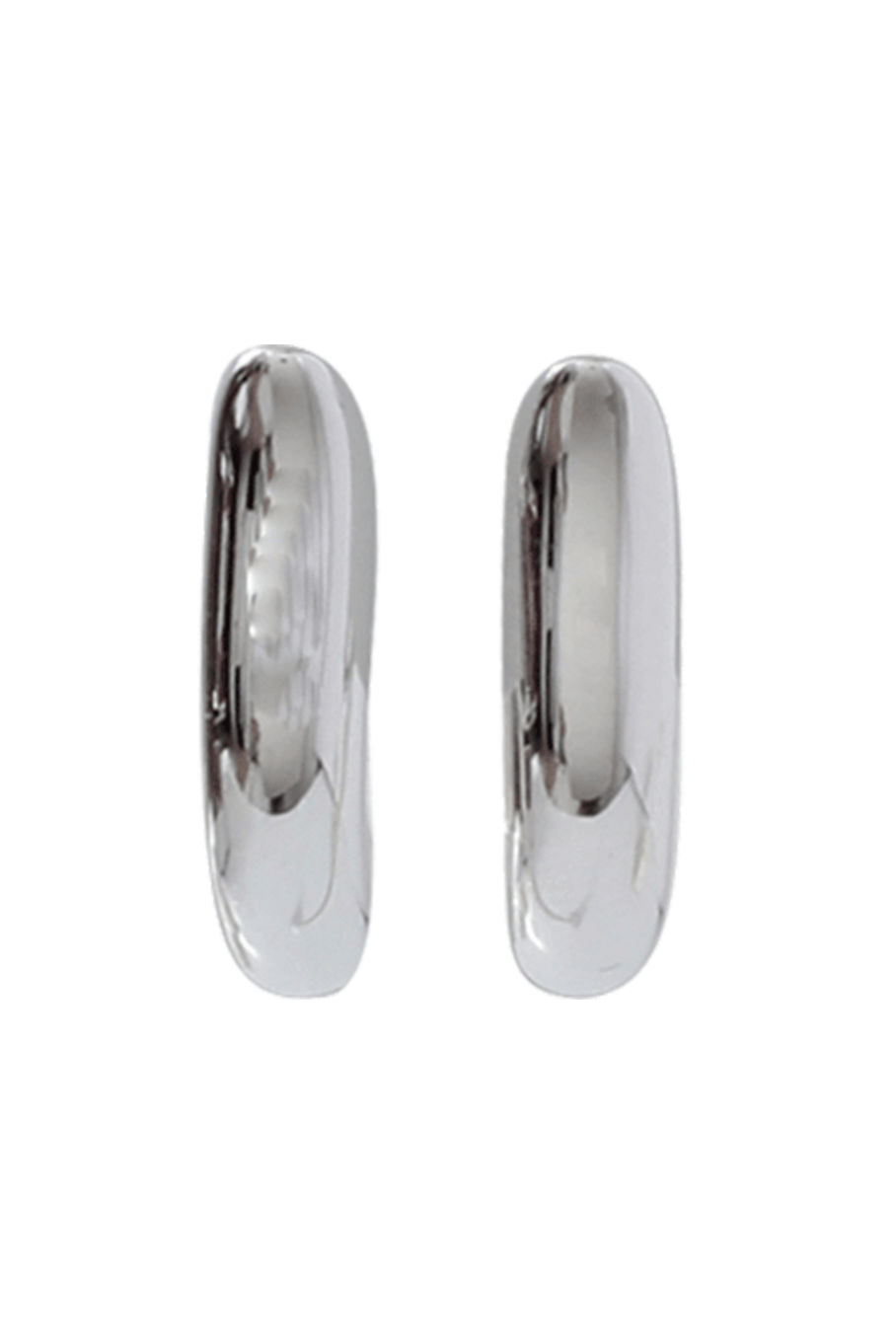 TAMARA COMOLLI-Medium Drop Hoop Earrings-WHITE GOLD