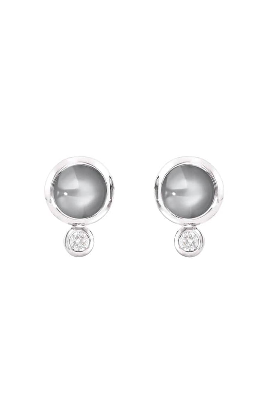 TAMARA COMOLLI-Moonstone Bouton Earrings-WHITE GOLD