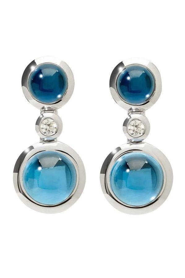 TAMARA COMOLLI-Sky Bouton 2 Cabochon Earrings-WHITE GOLD
