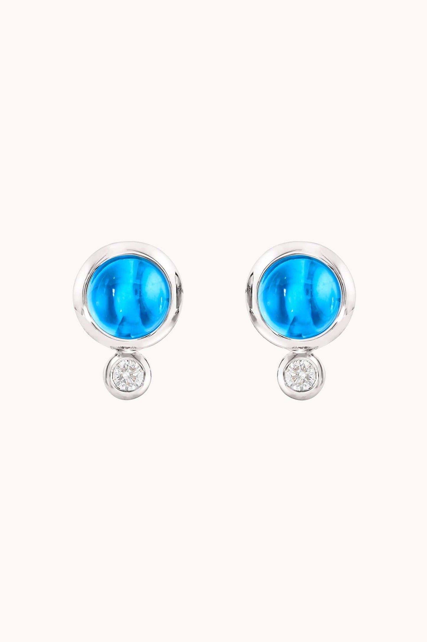 TAMARA COMOLLI-Swiss Topaz Bouton Earrings-WHITE GOLD