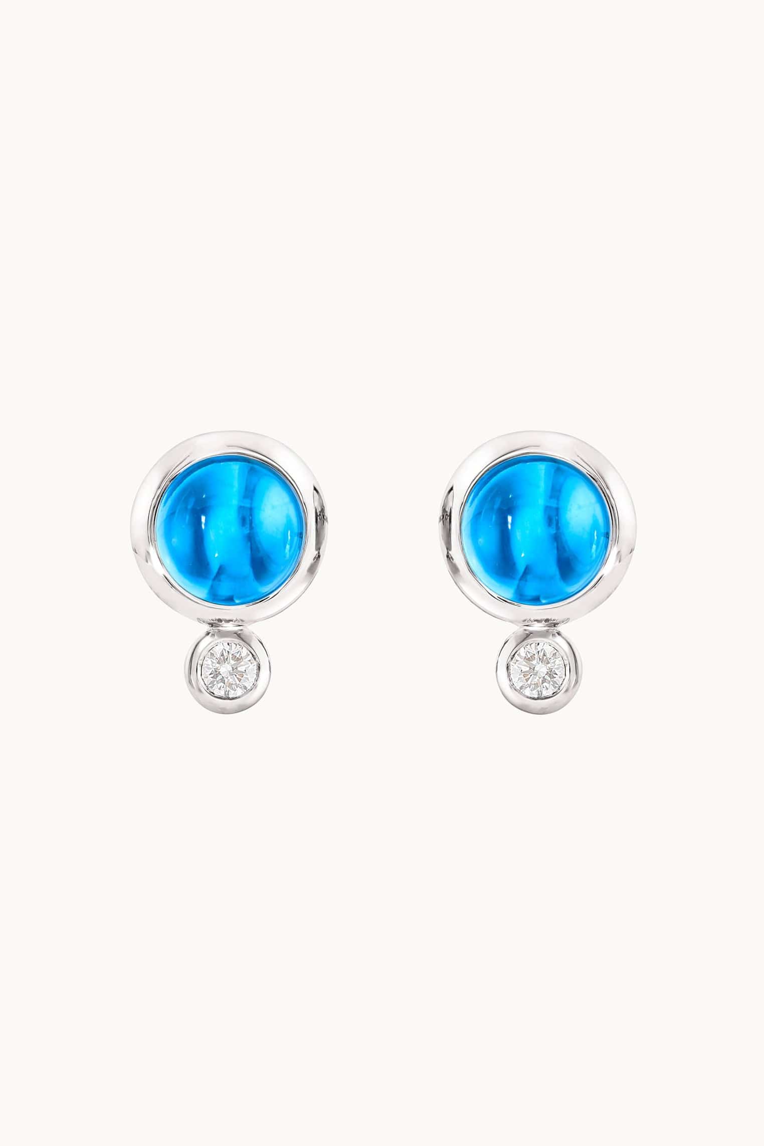 TAMARA COMOLLI-Swiss Topaz Bouton Earrings-WHITE GOLD