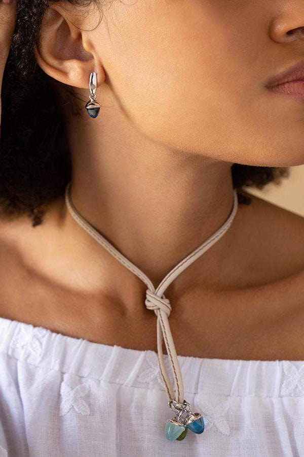 TAMARA COMOLLI-Swiss Topaz Mikado Flamenco Earrings-WHITE GOLD