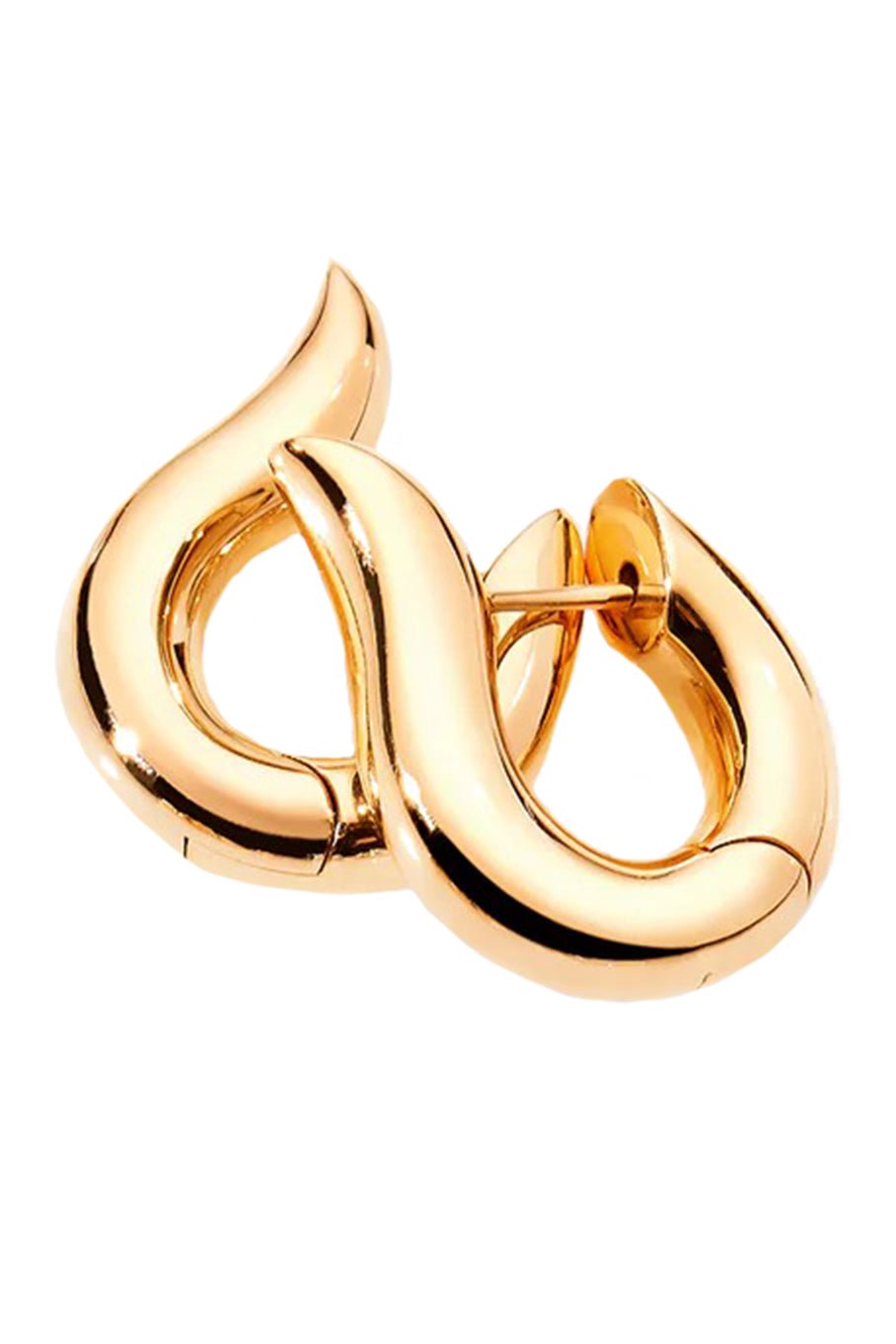 TAMARA COMOLLI-Medium Drop Hoop Earrings-YELLOW GOLD