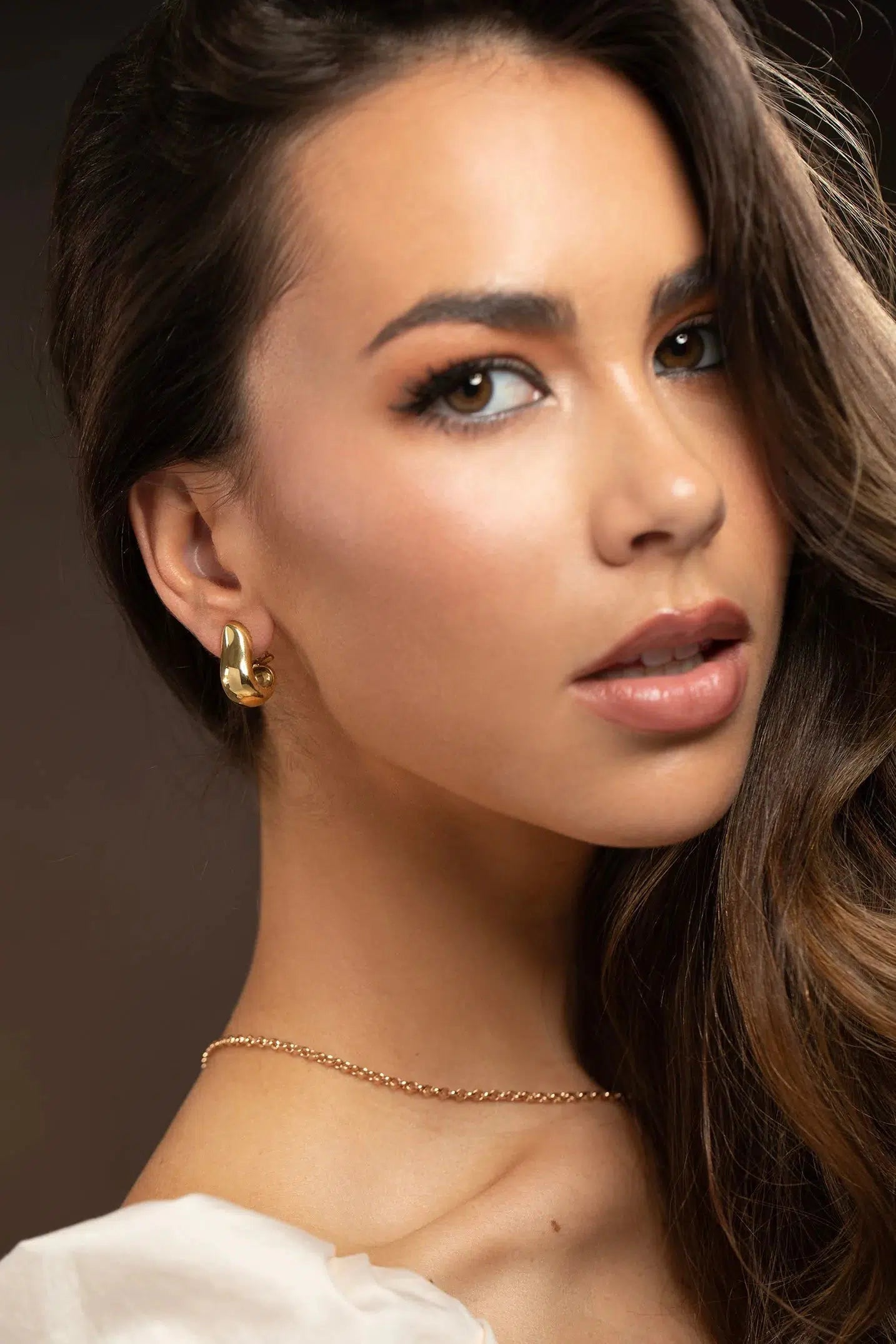 TAMARA COMOLLI-Medium Signature Drop Clip Earrings-YELLOW GOLD