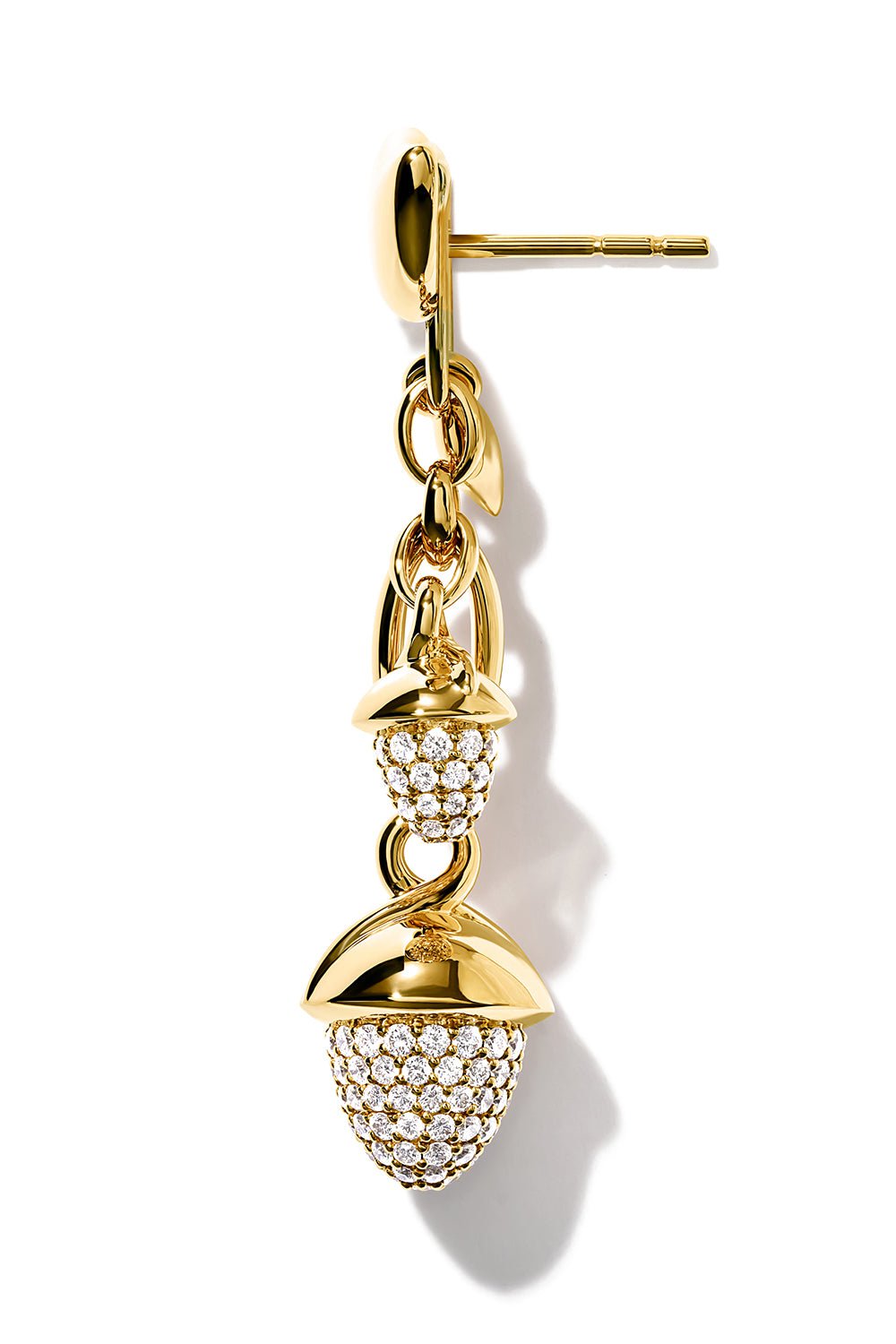 TAMARA COMOLLI-Pave Diamond Mikado Drop Earrings-YELLOW GOLD