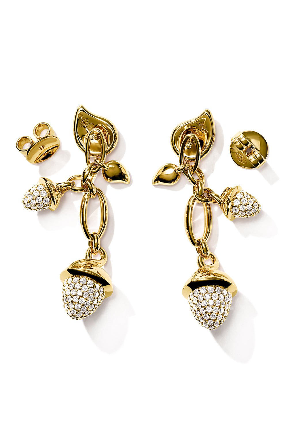 TAMARA COMOLLI-Pave Diamond Mikado Drop Earrings-YELLOW GOLD