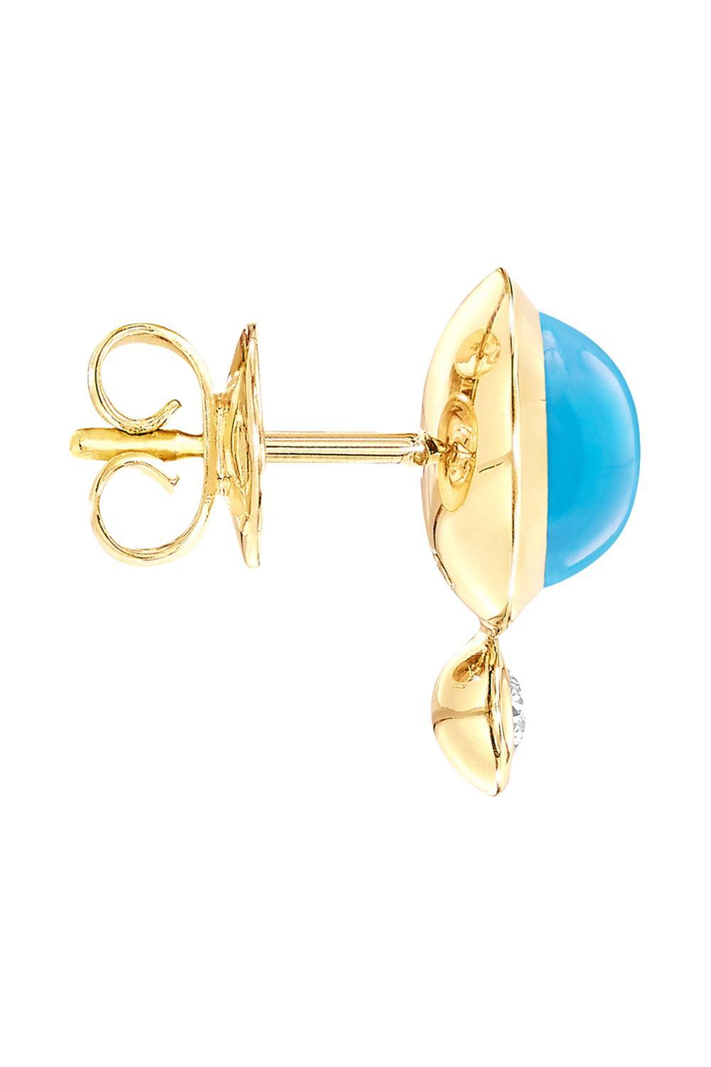 Turquoise Bouton Earrings-YELLOW GOLD-JEWELRYFINE JEWELEARRING-TAMARA COMOLLI