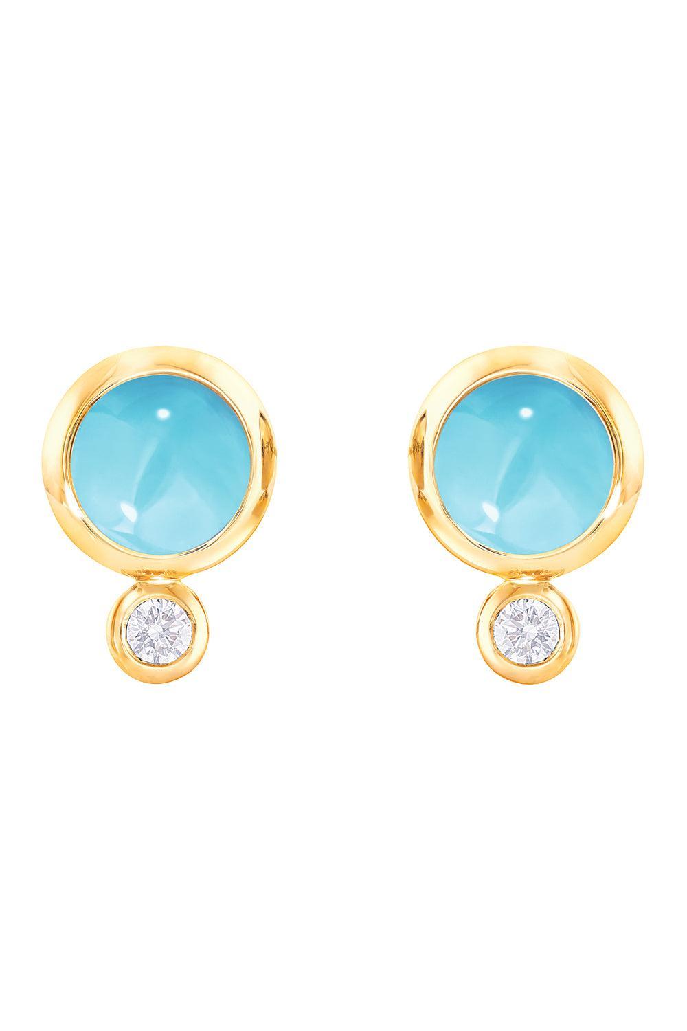 Turquoise Bouton Earrings-YELLOW GOLD-JEWELRYFINE JEWELEARRING-TAMARA COMOLLI