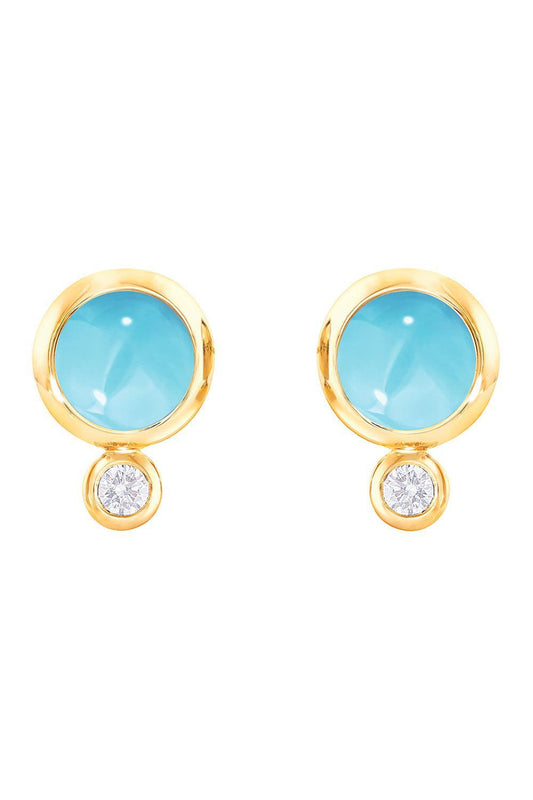 Turquoise Bouton Earrings-YELLOW GOLD-JEWELRYFINE JEWELEARRING-TAMARA COMOLLI