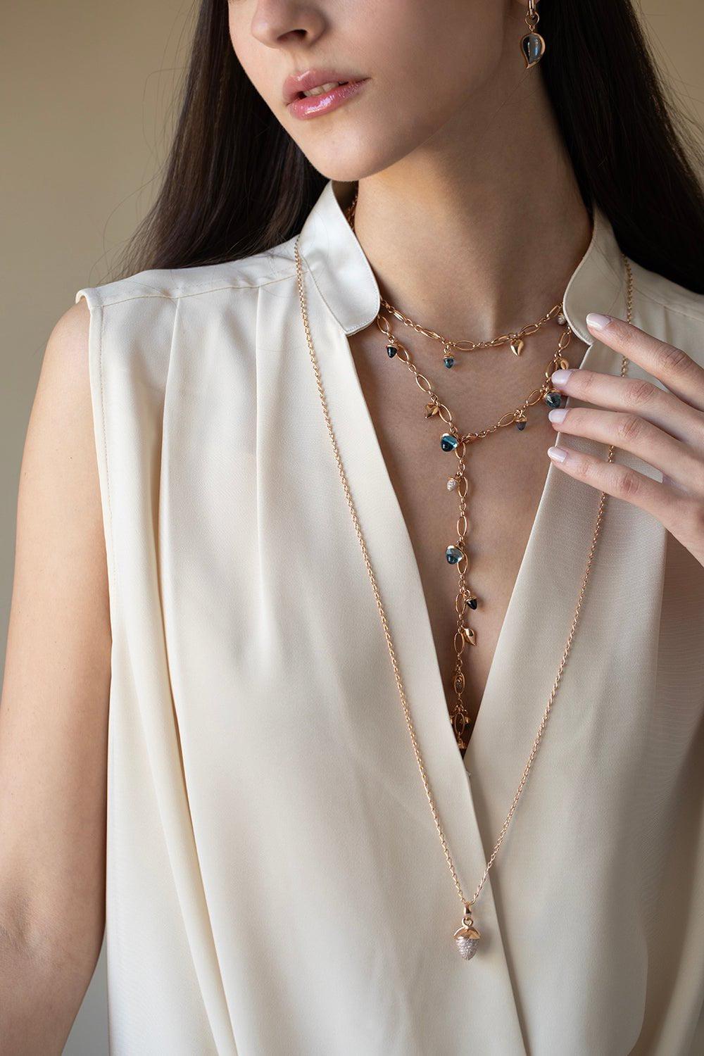 TAMARA COMOLLI-Diamond Mikado Sky Necklace-ROSE GOLD