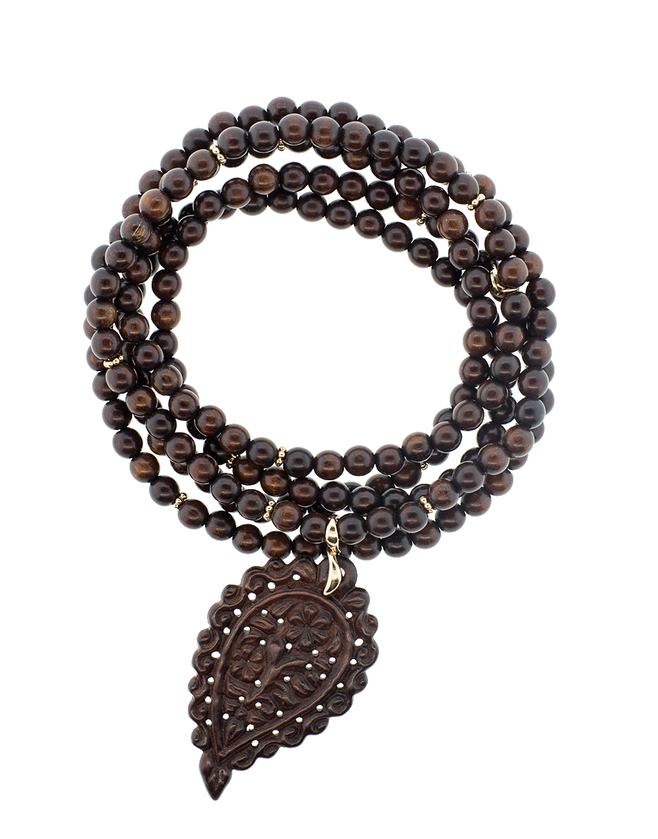TAMARA COMOLLI-Snake Wood India Leaf Necklace-ROSE GOLD