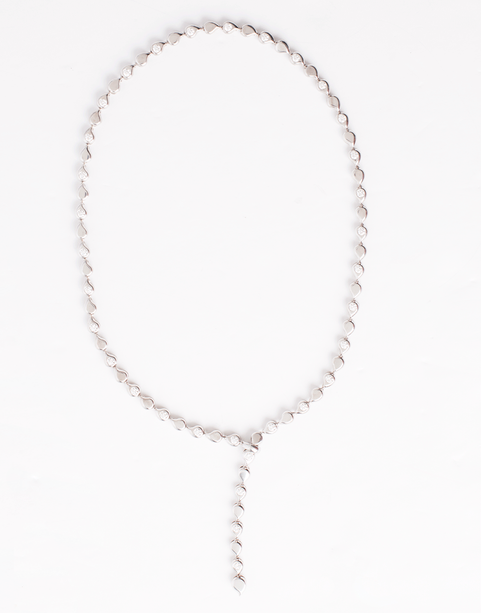 TAMARA COMOLLI-Collier Snowflakes Riviere Necklace-WHITE GOLD