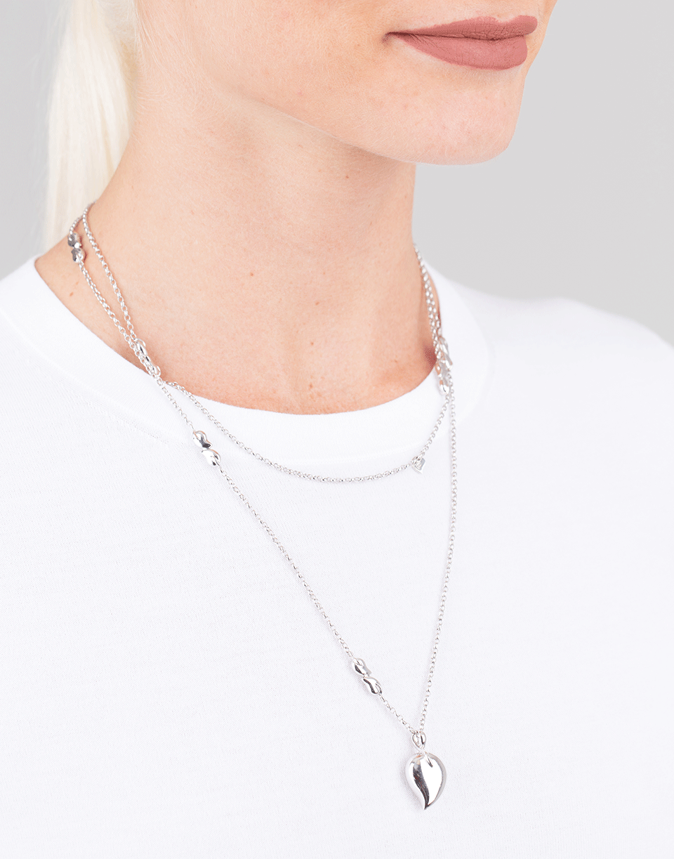 TAMARA COMOLLI-Drop Pendant Station Necklace-WHITE GOLD