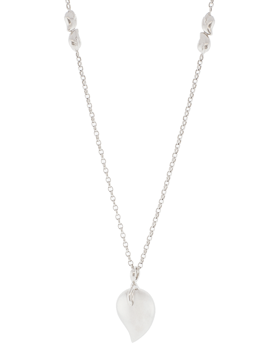 TAMARA COMOLLI-Drop Pendant Station Necklace-WHITE GOLD