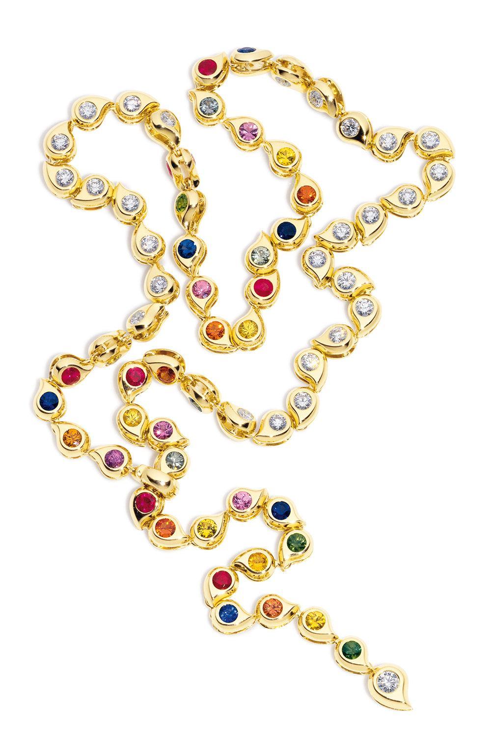 Candy Classic Snowflakes Riviere Collier Necklace-YELLOW GOLD-JEWELRYFINE JEWELNECKLACE O-TAMARA COMOLLI