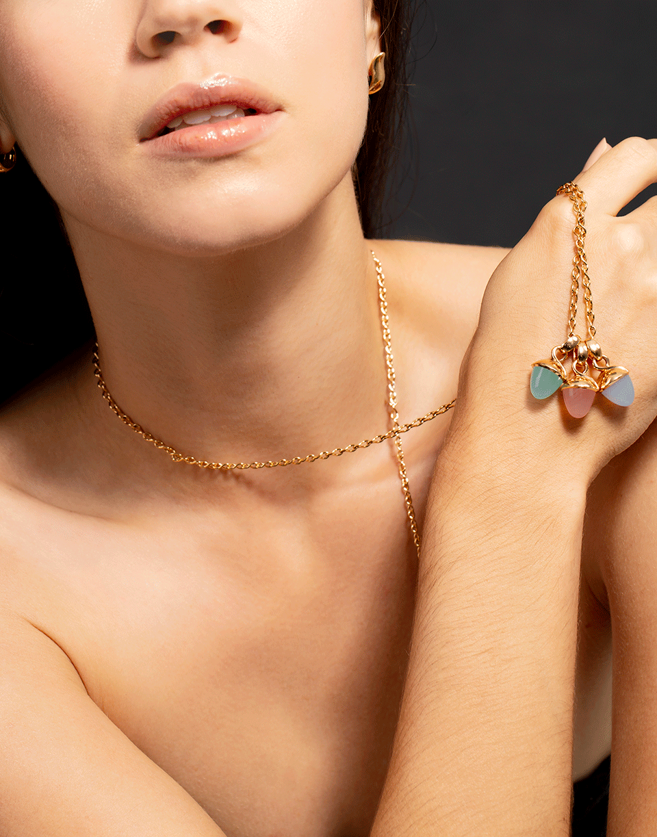 TAMARA COMOLLI-Aqua Chalcedony Mikado Bouquet Pendant-ROSE GOLD