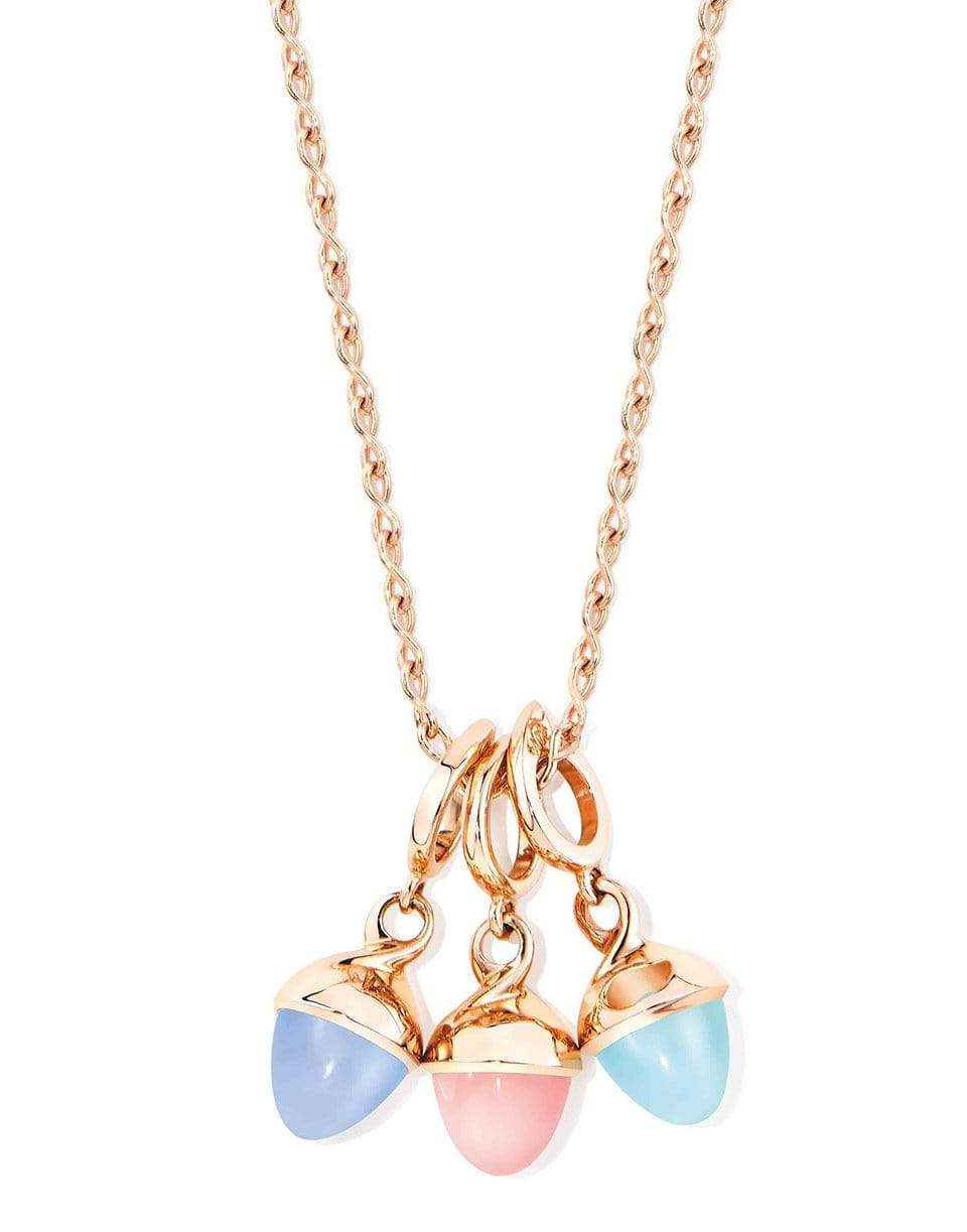 TAMARA COMOLLI-Blue Chalcedony Mikado Flamenco Pendant-ROSE GOLD