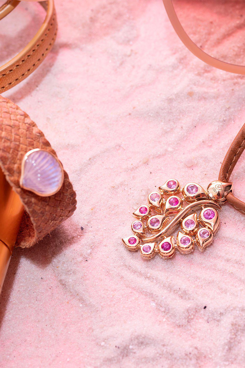 TAMARA COMOLLI-Blush Snowflake Classic Leaf Pendant-ROSE GOLD