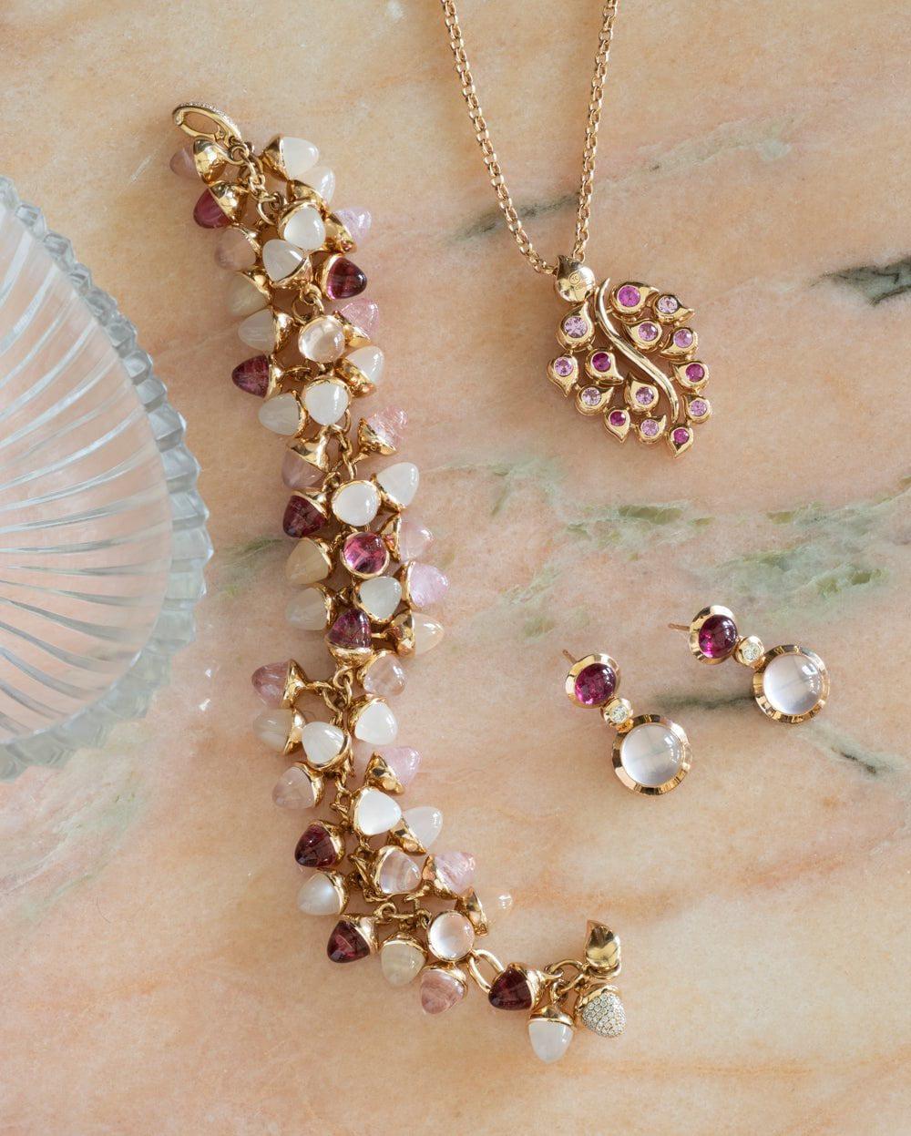 TAMARA COMOLLI-Blush Snowflake Classic Leaf Pendant-ROSE GOLD