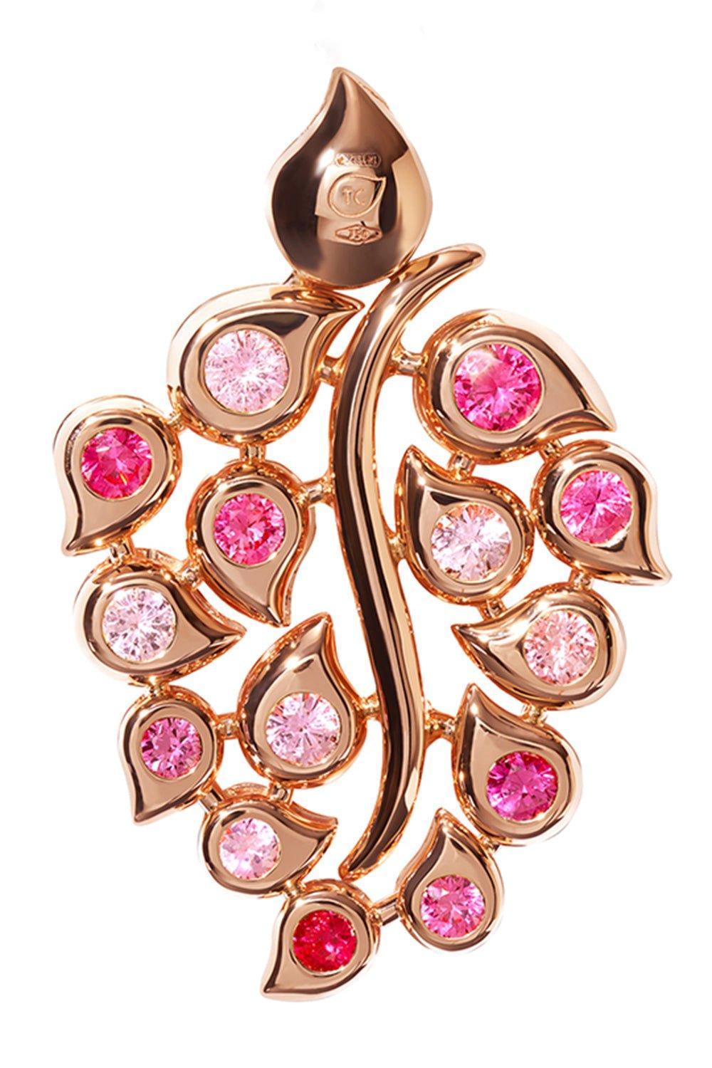TAMARA COMOLLI-Blush Snowflake Classic Leaf Pendant-ROSE GOLD