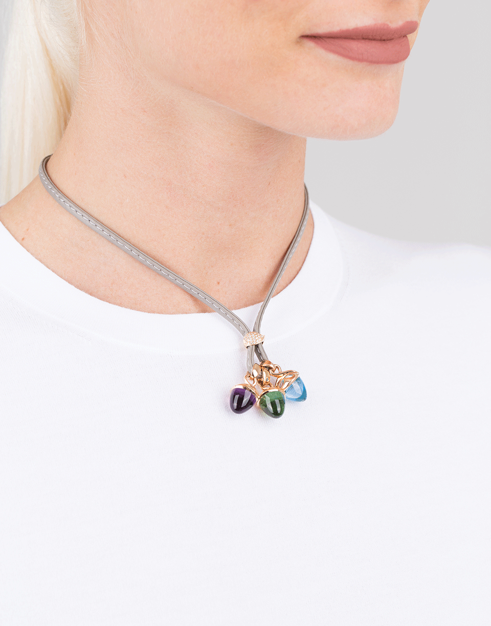 TAMARA COMOLLI-Green Tourmaline Mikado Bouquet Pendant-ROSE GOLD