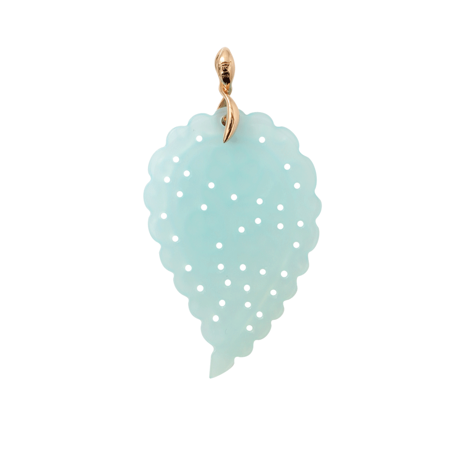 TAMARA COMOLLI-Large Aqua Chalcedony Carved India Pendant-ROSE GOLD