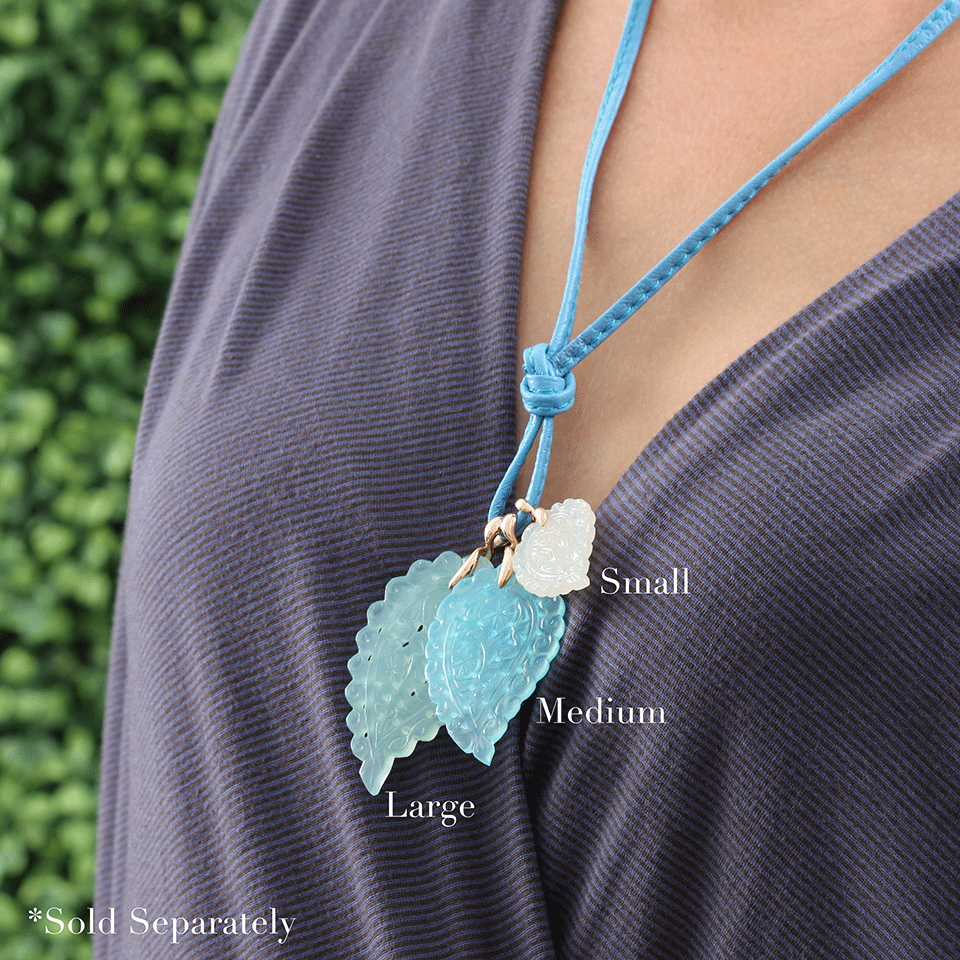 TAMARA COMOLLI-Large Grey Chalcedony India Pendant-ROSE GOLD