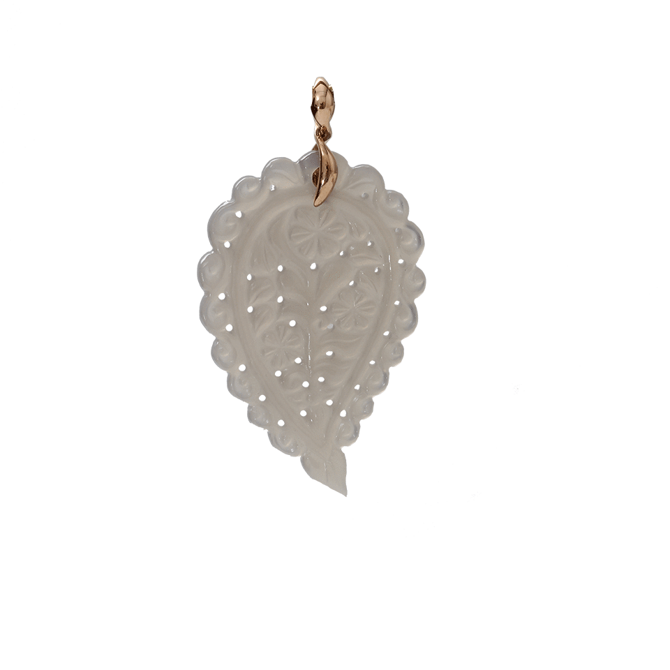 TAMARA COMOLLI-Large Grey Chalcedony India Pendant-ROSE GOLD