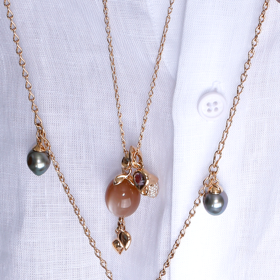 TAMARA COMOLLI-Large Moonstone Coconut Pendant-ROSE GOLD