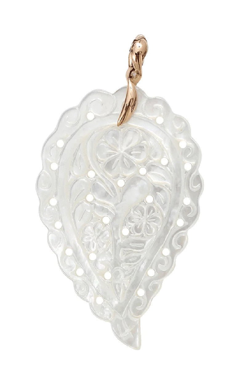 TAMARA COMOLLI-Large Mother Of Pearl Carved India Pendant-ROSE GOLD