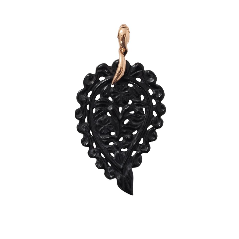 TAMARA COMOLLI-Large Onyx Carved India Pendant-ROSE GOLD