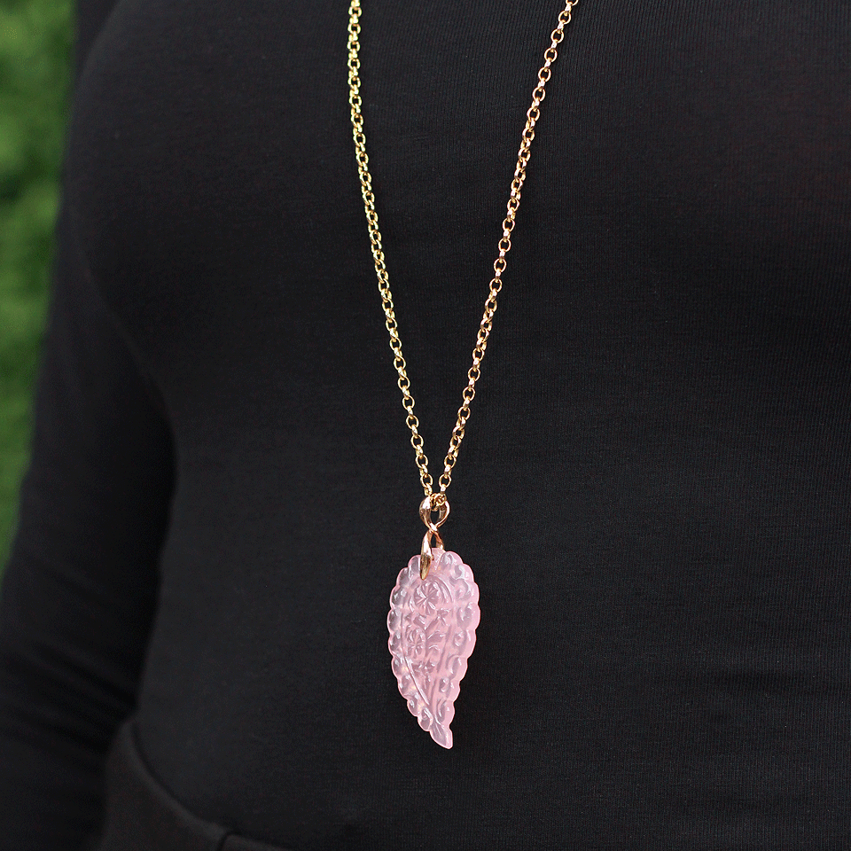 TAMARA COMOLLI-Medium Rose Chalcedony India Pendant-ROSE GOLD