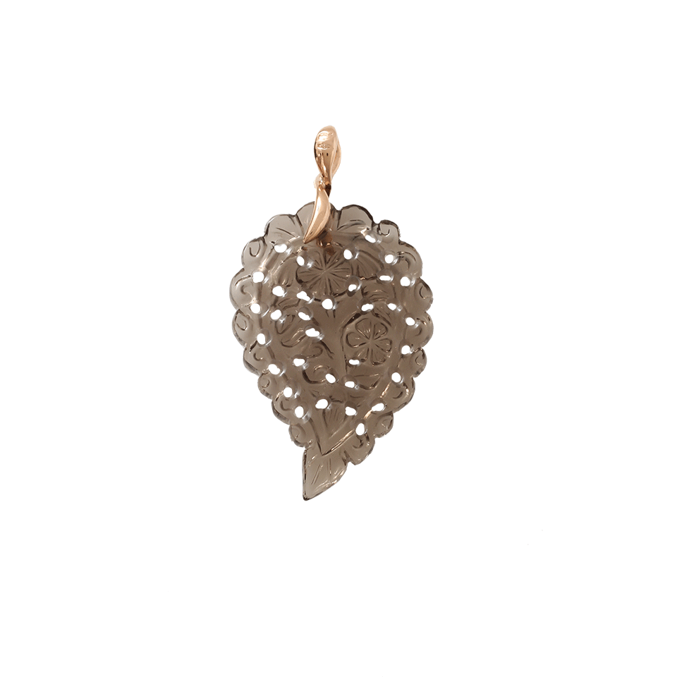 TAMARA COMOLLI-Medium Smoky Quartz Carved India Pendant-ROSE GOLD