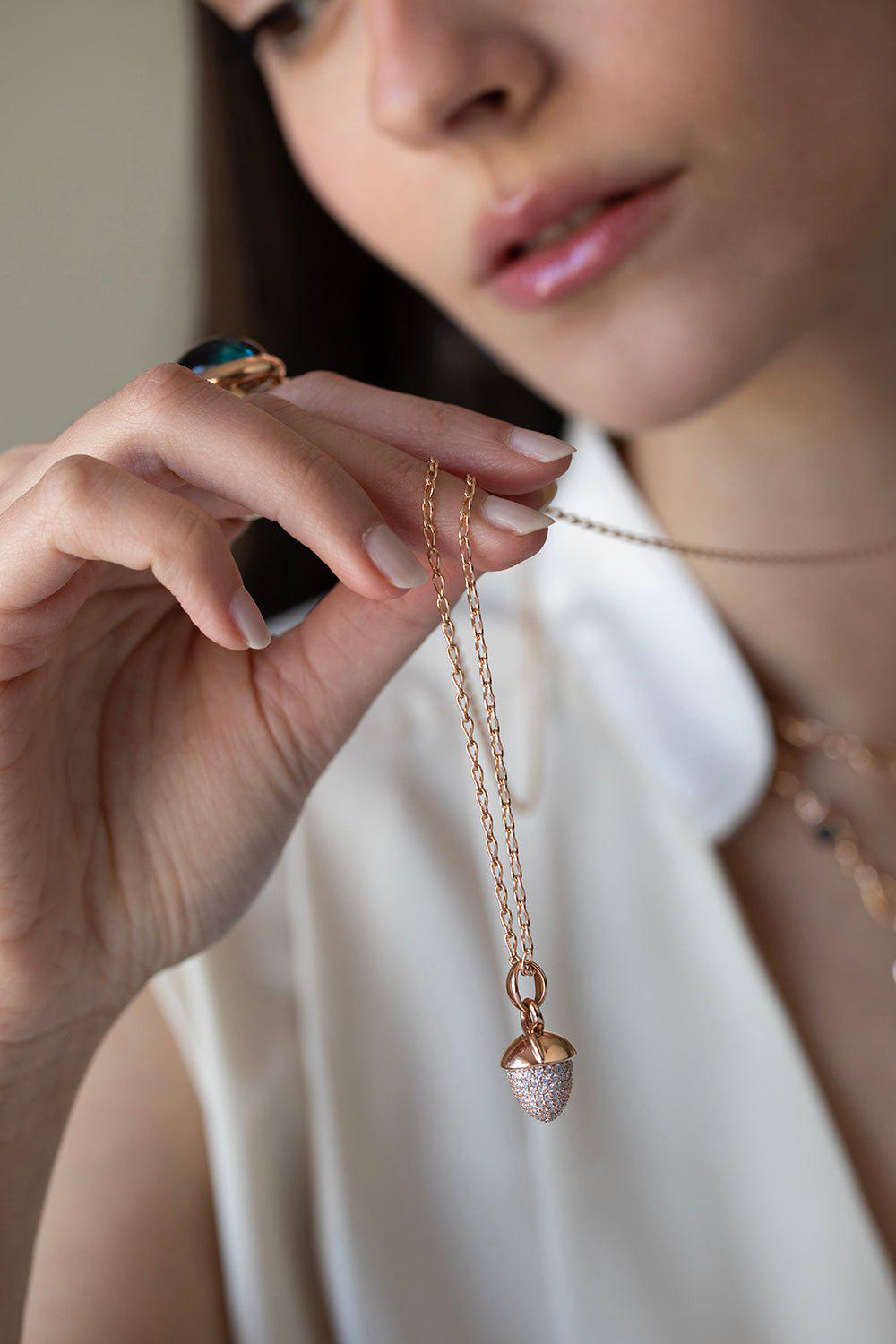 TAMARA COMOLLI-Mikado Bouquet Pendant - Diamond-ROSE GOLD